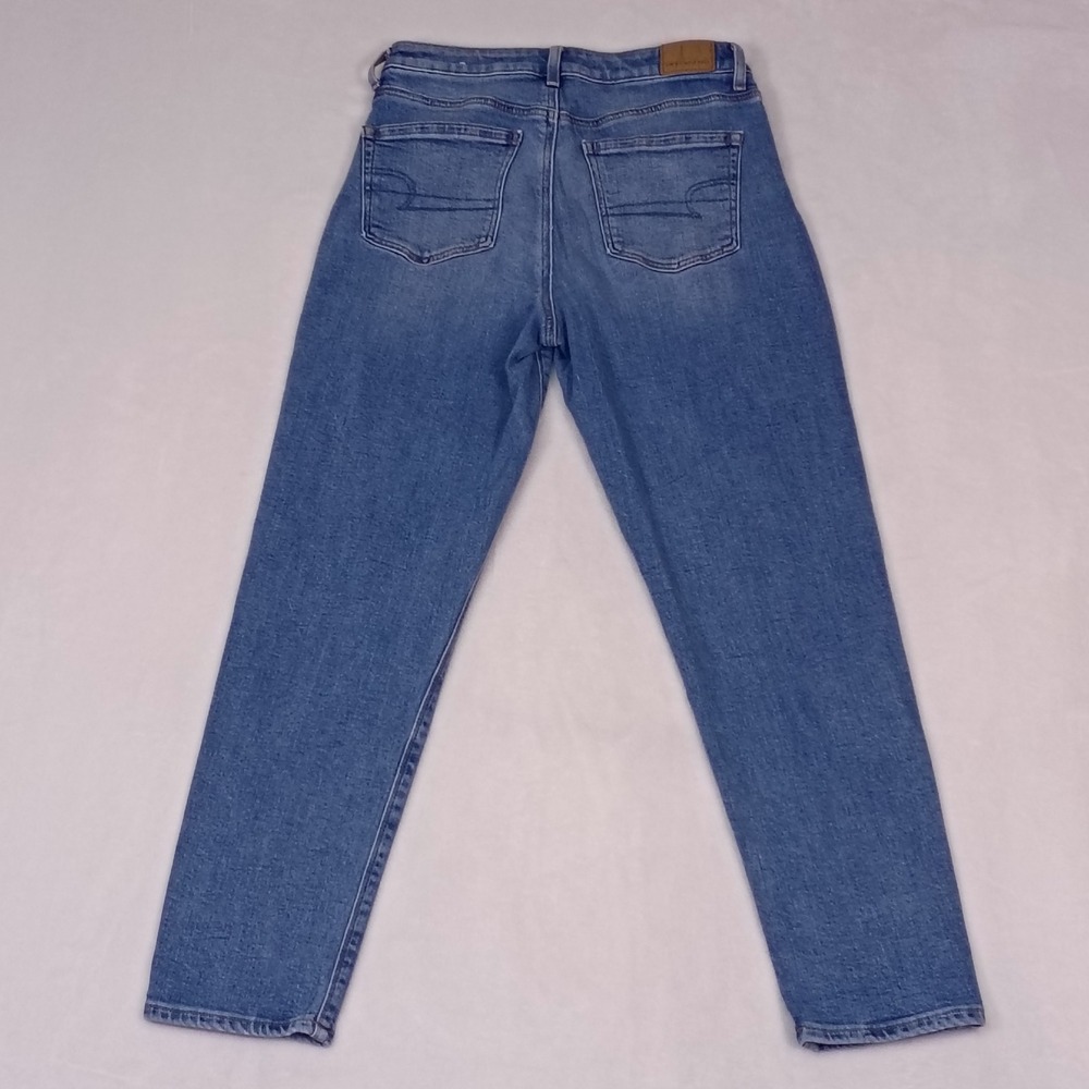 American Eagle Mom Jeans Womens 2 Regular Blue Stretch High Rise Tapered Denim - Picture 2 of 16